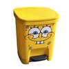 SpongeBob Cartoon Foot-Operated Trash Can with Lid for Living Room, Bedroom, Bathroom