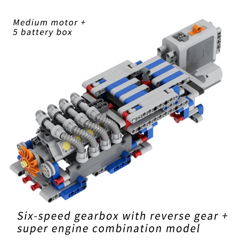 MOC Kreatívne Elektrické DIY Technické Dieliky Zostavené Stavebné Kocky Motor Prevodovka Spätný chod Mechanická Skupina Model Motora Hračka