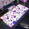 RGB LED  Floral Plants Mousepad Rubber XXL Cartoon Anime Gaming Mouse Pad Keyboard Mouse Mats Desk Mat Accessories Mouse Carpet