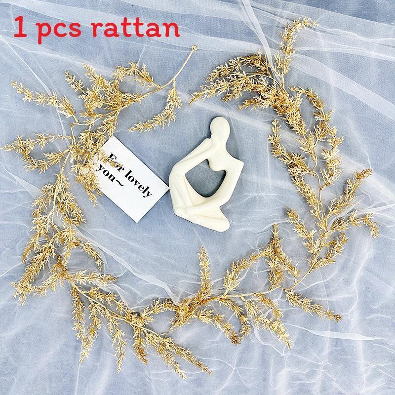 

Simulated Golden Campanula Medium Aglaia Odorata Rattan For Wedding And Home Decoration Wheat