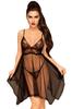 Negligee And Matching Thong Black Naughty Doll Ph0082 Blk
