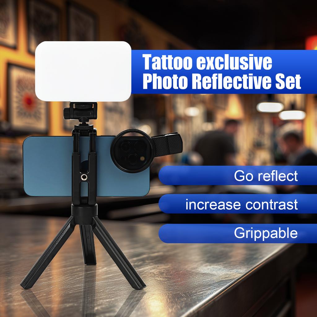 120 LED Tattoo Reduce Reflected Light Tattoo Fill Light with 52mm CPL Lens Filter Tattoo Photograph Light Compatible Any Phone
