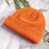 Autumn and winter versatile knitted melon fur hat solid color knitted hat warm damp wool hat