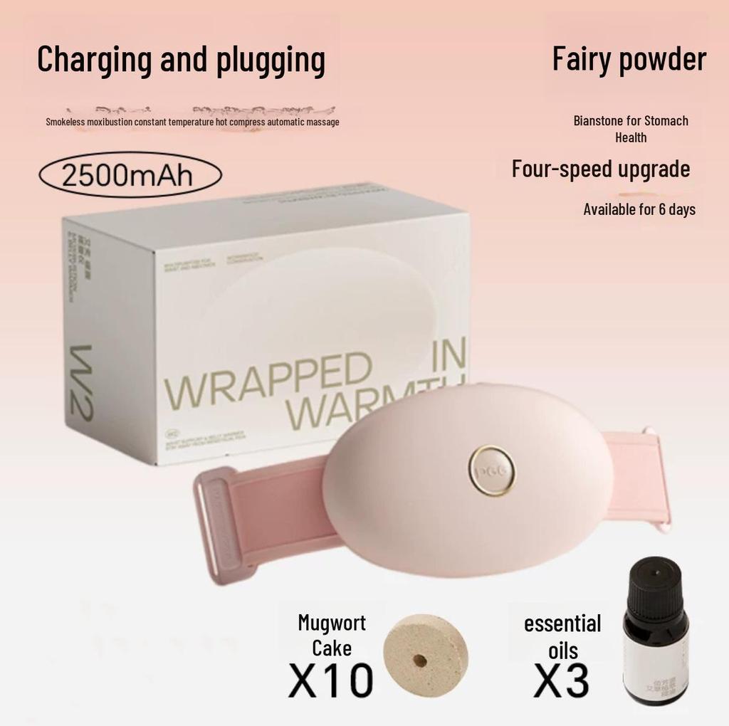 PGG W2 Waist Massage: Red Light, Hot Compress, Bianstone Kneading, 2500 mAh Warm Abdomen Moxibustion.