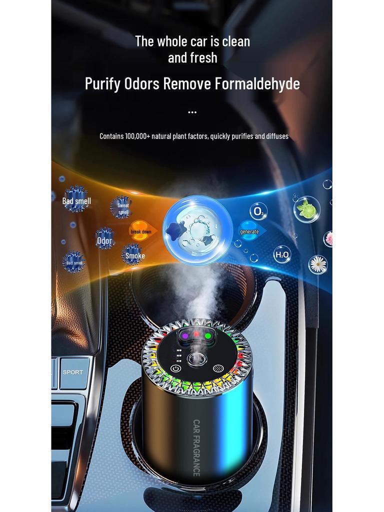 3-Color Starry Sky Car Diffuser: Automatic Spray & Light for Car Interior Deodorization