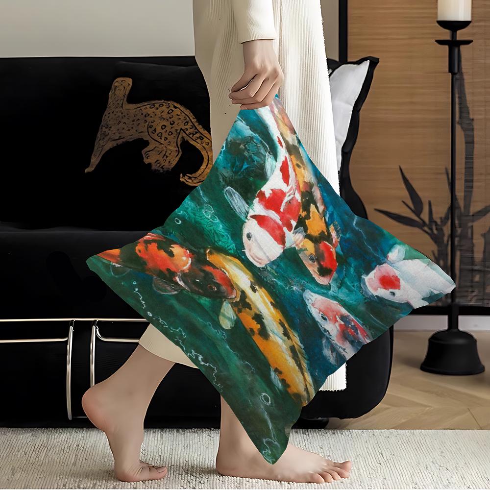 Koi Fisch Ahorn Design Kissenbezug Glückliche Herbsternte Dekoration Feiertagsdekoration Kissenbezug