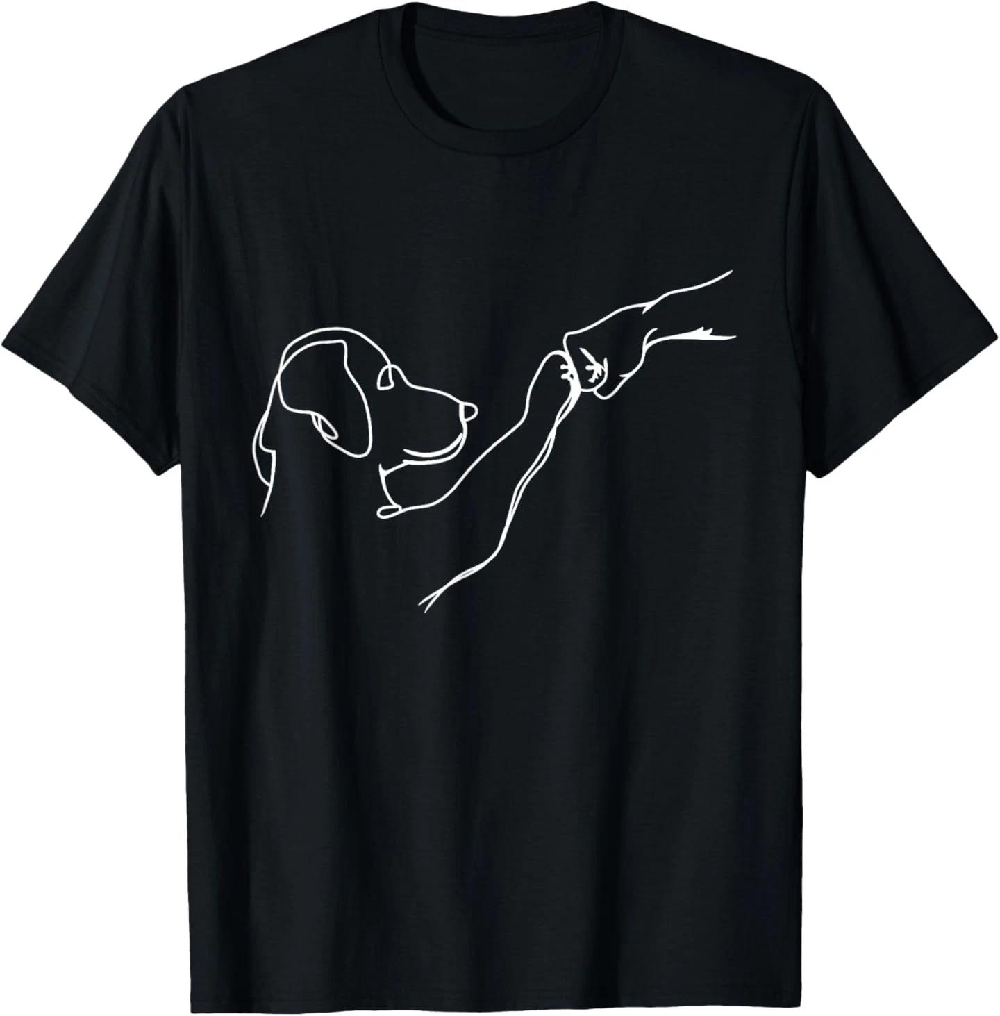 Dog and People Punch Hand Dog Man Friendship Bump Dog s Paw T-Shirt S