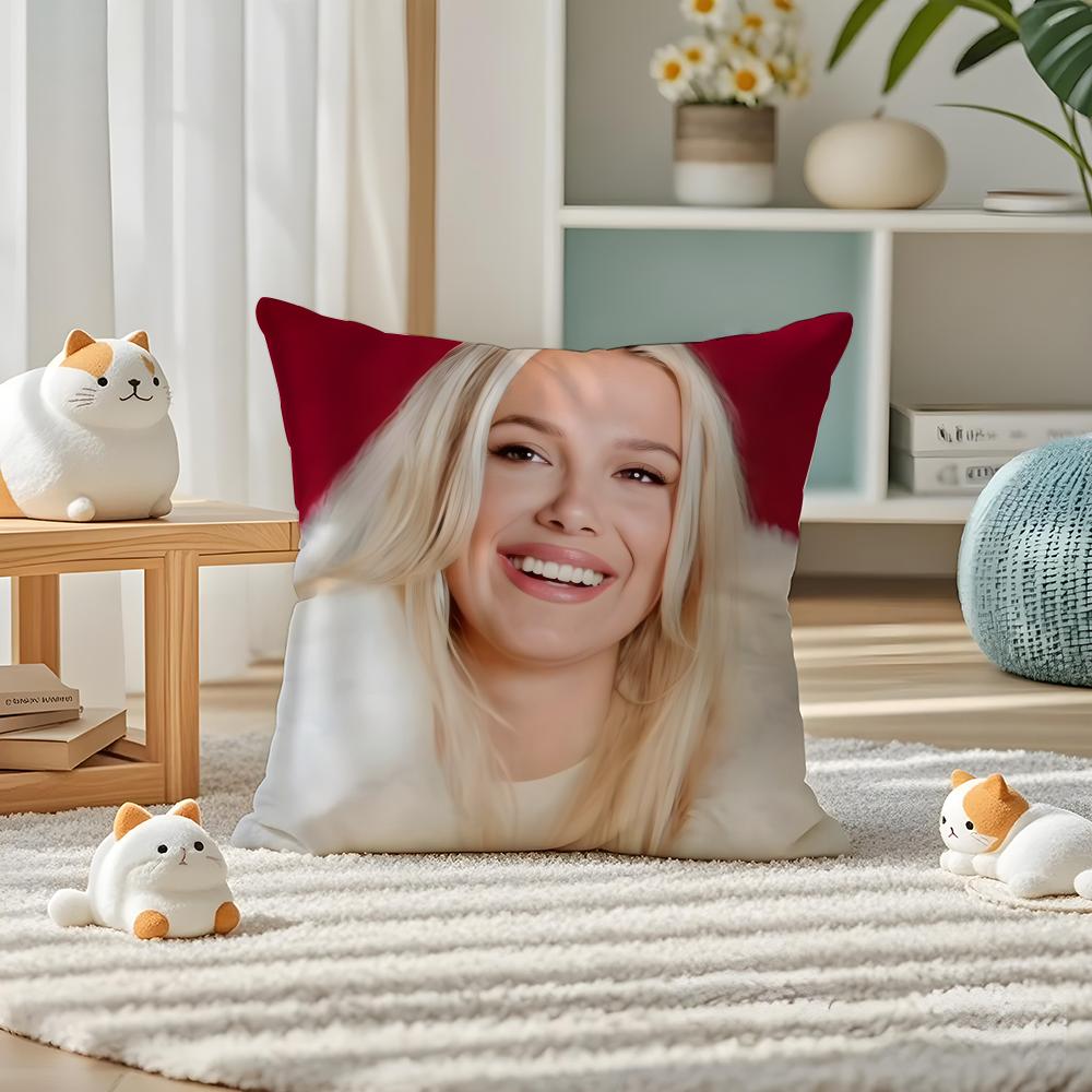 

Millie Bobby Brown Pillow Case Silky Elegant Comfort Sofa Bed Invisible Zipper 30cmx30cm