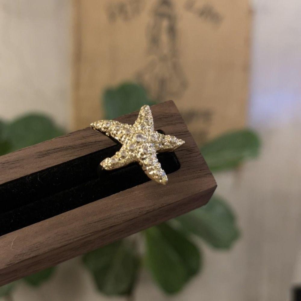 Jewelry Accessories Metal Starfish Ring Korean Style Vintage Finger Buckle  Gift
