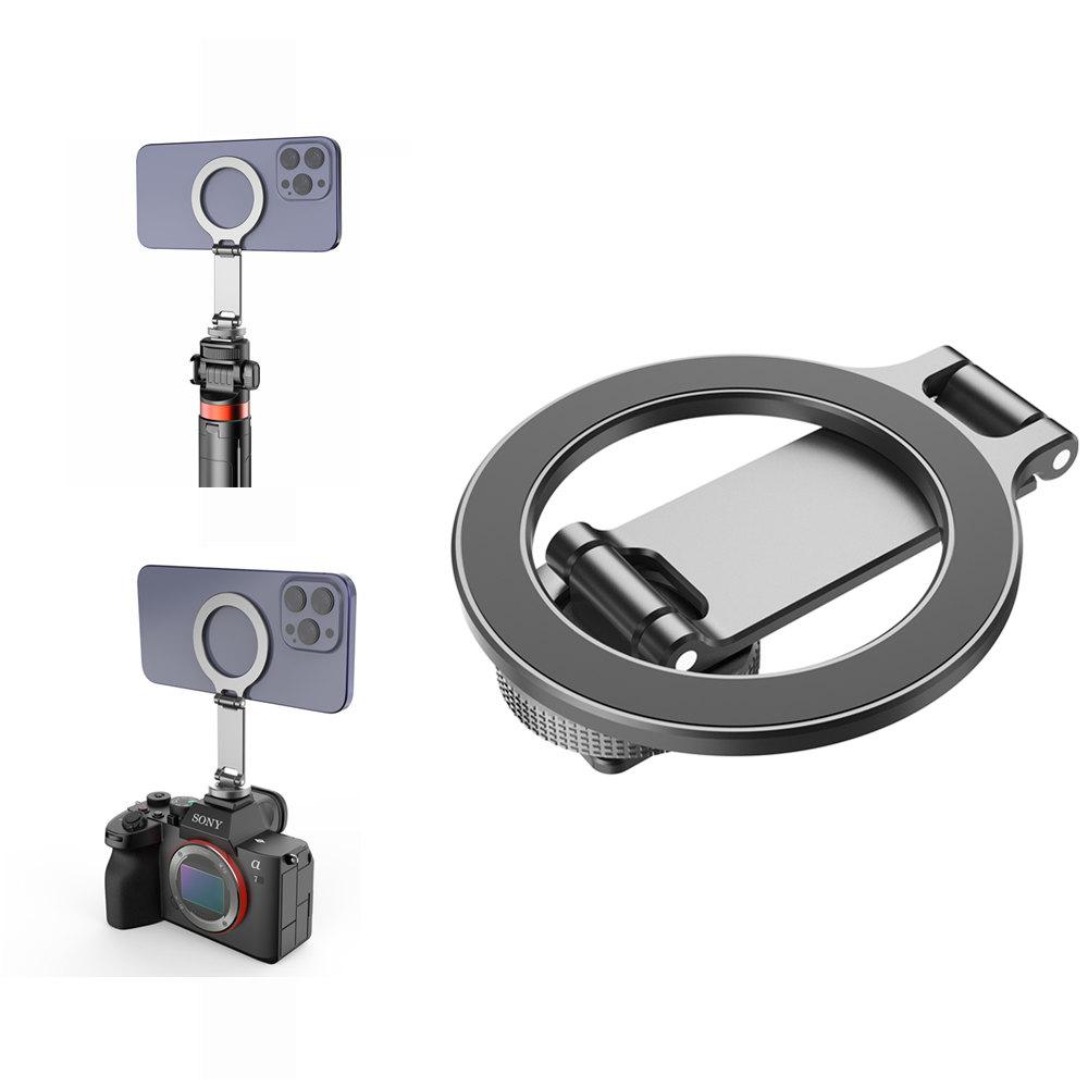 NEW Magnetic Cold Shoe Phone Holder Adapter with 1/4" Screw Magsafe Phone Tripod Mount for iPhone 16-12 DSLR Camera Monitor 7