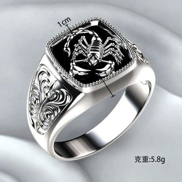 Unisex Viking Nordic Mythology Giant Wolf Ring - Fashion Hip Hop Rock Style Defense Totem Punk Finger Accessory for Men