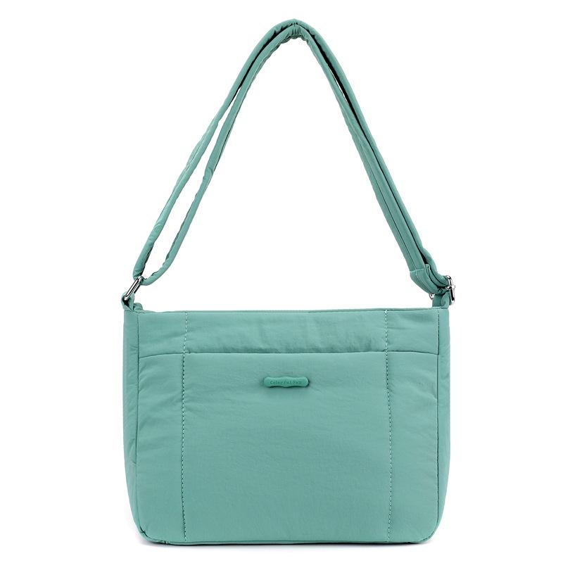 

Женская легкая сумка через плечо с пухом, универсальная повседневная сумка для поездок на работу бирюзовый зеленый