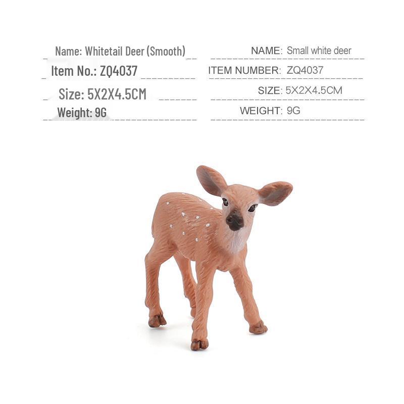 Simulated Christmas Reindeer and White-Tailed Deer Ornament Set
