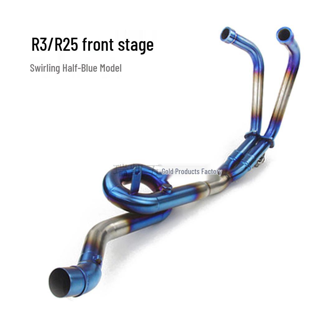 Compatible Exhaust Pipes for Stainless Steel & Titanium Alloy Front/Mid Sections - YZF-R3/R25/MT03