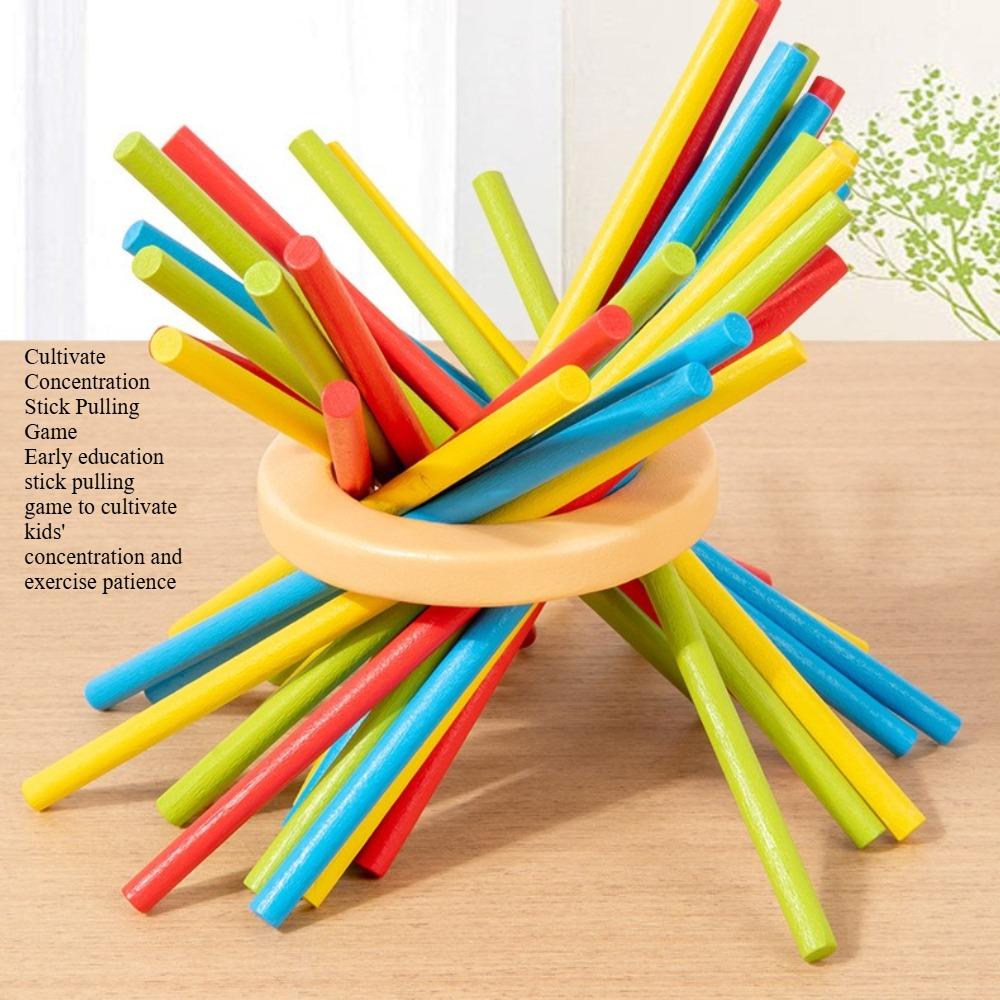 Early Education Wooden 3-in-1 Stick Game Color Cognition Parent-Child Board Game Concentration Balance ToyToy MHWJ-MMM0078