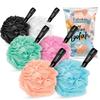 FABSKIN Round Loofah Bath Shower Sponge Scrubber Exfoliator for Women & Men | Body Wash Scrub for Bathing | Smooth Lathering & Deeply Cleansing Bat