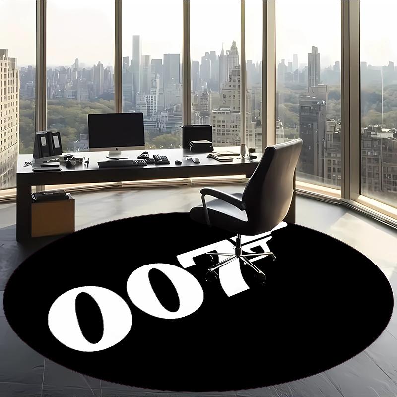 007 (1) Round Office Rug Decorative Floor Rug for Office Bedroom Living Room and Home Space