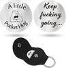 Cross Car Key Inspirational Decision Coin Leather Keychain with Stainless Steel Engraved Double-Sided Round Charm Gift