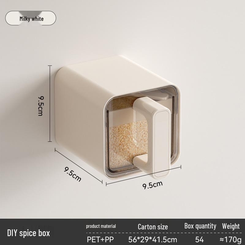 Wall-Mounted Moisture-Proof Kitchen Seasoning Storage Box and Rack