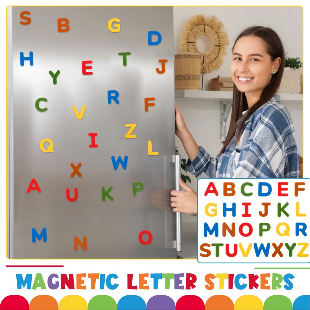 26Pcs Magnetic Letters Alphabet ABC Fridge Magnetic Silicone Educational Preschool Learning Toy Uppercase Spelling Learning Toy
