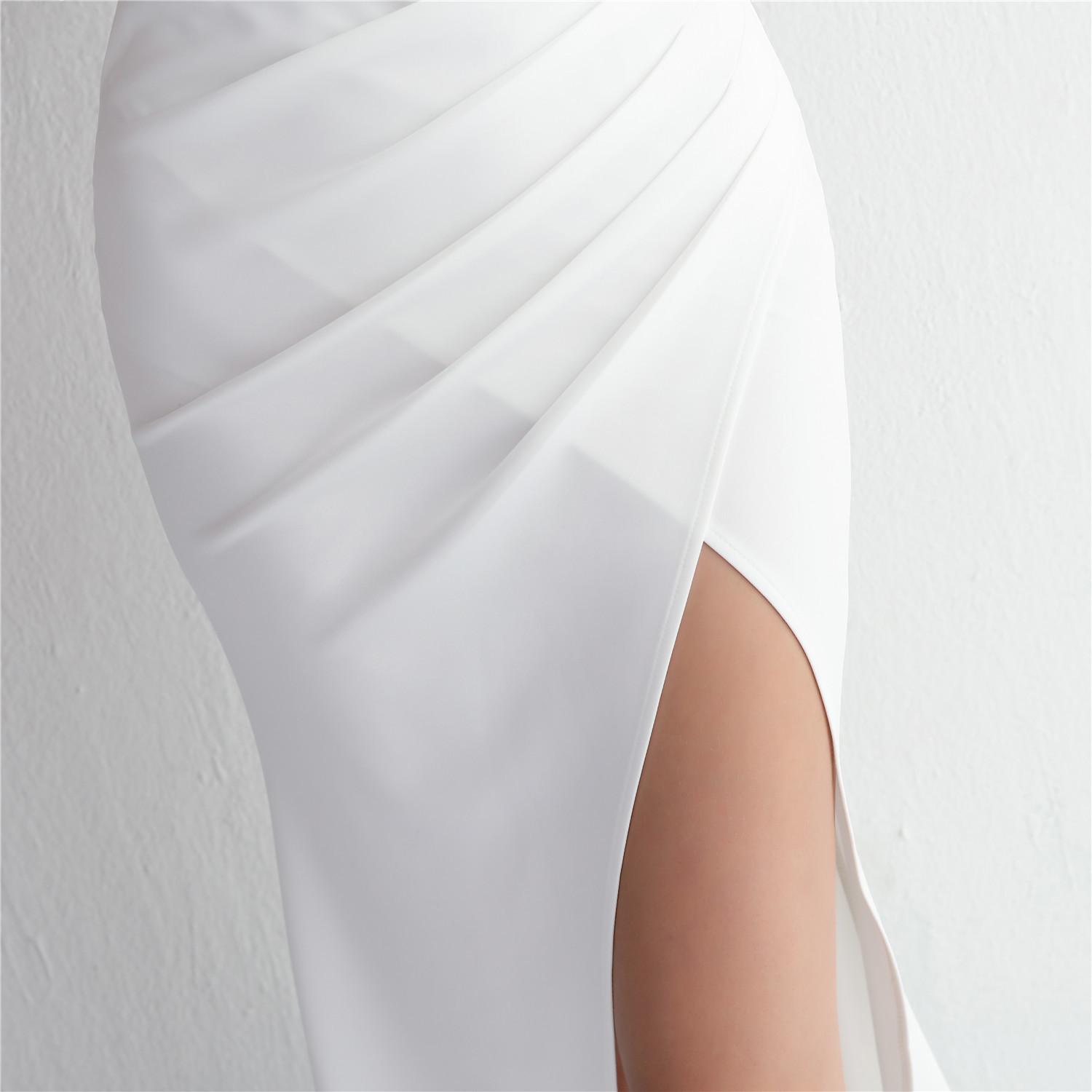 Длинная слинг-тонкая юбка-рыбий хвост Свадебное платье Вечерние платья S белый — фото 14