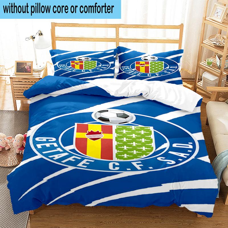 3PCS Getafe Football Crest Bedding Set,Including 1pc Duvet Cover And 2pcs Pillowcases Perfect for Bedroom, Dormitory, Fan Christmas gift