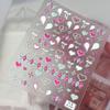 5D Embossed Pink Heart & Sweet Rabbit Nail Art Stickers 3D Decorative Ornaments