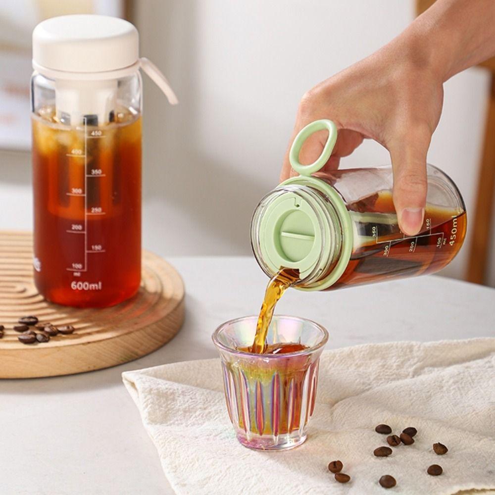 Soft Silicone Handle Cold Brew Coffee Maker Large Capacity Portable Water Bottle  Summer Season