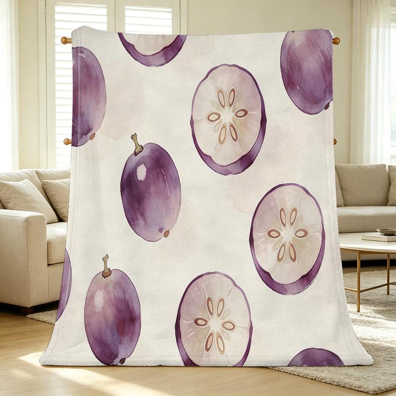 Plush Flannel Fleece Blanket Soft Short Plush, Watercolor Pattern, Cozy Warm for Single Bedroom Use, Home Relax, Halloween & Christmas