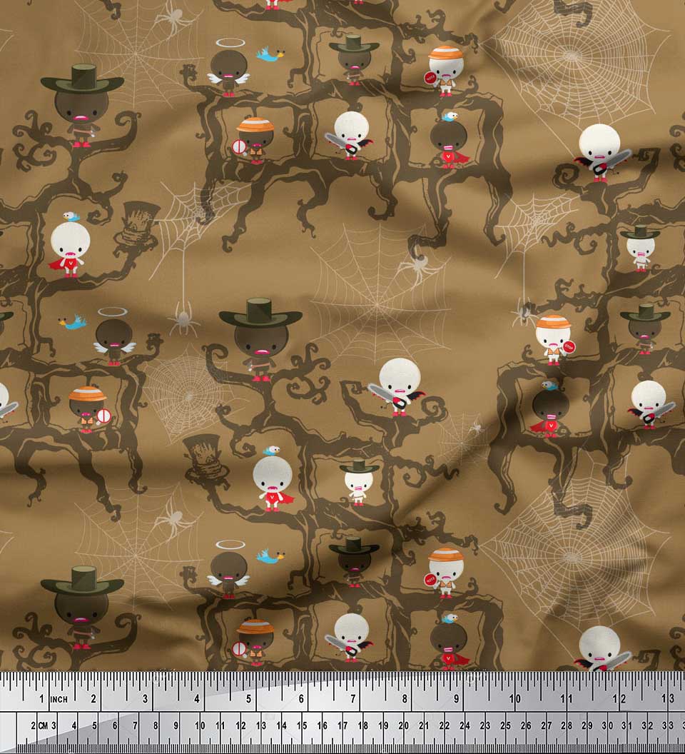 

Капелюх з японської креп-атласної тканини Soimoi Purple & тканина для рукоділля з принтом із зображенням диявола на метри 42 дюйма 42 Inch Wide - Poly Crepe коричневий