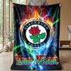 Blackburn Rovers Football Custom Name Text Flannel Blanket Soccer Logo Personalized Fleece Throw Blanket Special Gift For Sofa Bedroom Home