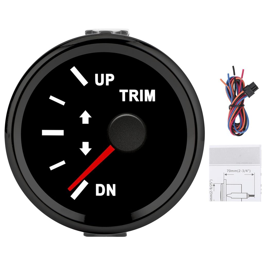 Balance Gauge Meter Boat Trim Balance Gauge Meter IP67 Waterproof with Red Backlight 52mm Ship Yacht Marine Yacht Trim Gauge