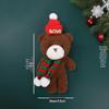 Cute Christmas Bear Plush with Blush, Scarf, Jumpsuit & Keychain Pendant - Adorable Stuffed Toy Gift