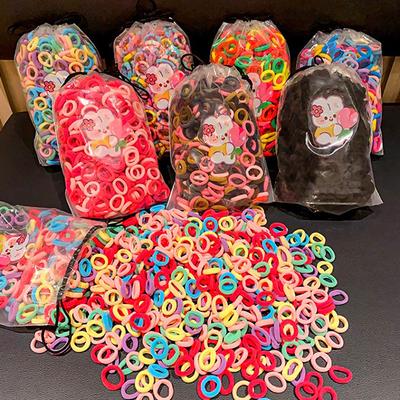 100 pezzi colorati di base in nylon elastico fascia per capelli ragazze per bambini coda di cavallo cravatte scrunchie mini copricapi elastici corda per capelli