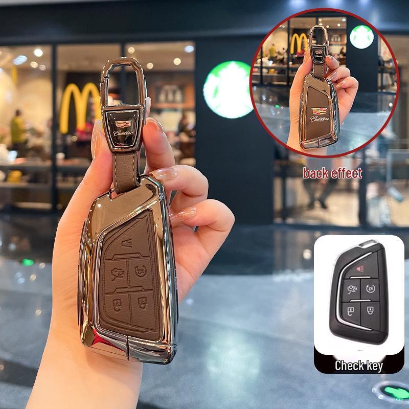 2025 Cadillac XT5 Key Case: Metal Leather Shell for CT5/CT4/CT6/XT4/GT4 Models
