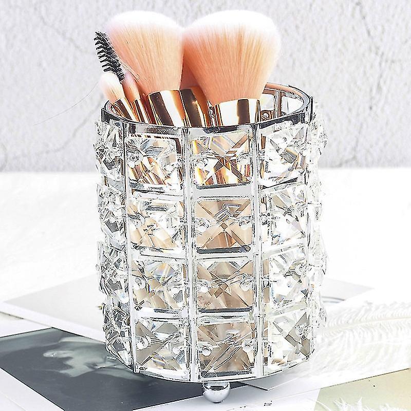 Golden Makeup Brush Organizer Crystal Storage Box 2pcs