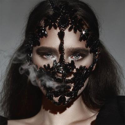 Exaggerated Masquerade Mask Fashion Party Performance Rhinestone Black Mask Female Mask