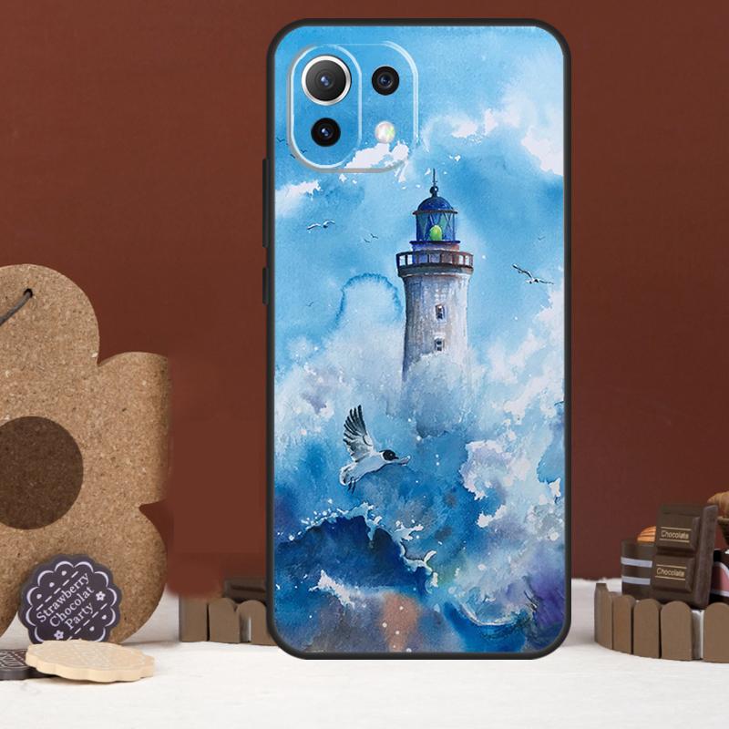 Abstract art highway lighthouse Case For Xiaomi 15 14 Ultra 13T 14T 15T 17 Pro Max POCO X7 Pro X5 X6 F5 F6 F7 F8 Ultra Cover