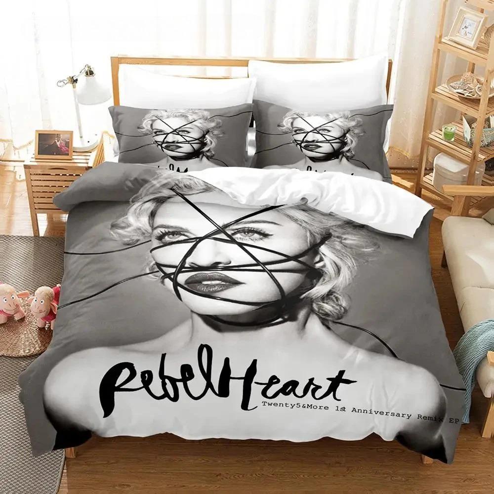 

Singer Madonna Bedding Set Single Twin Full Queen King Size Bed Set Adult Boys Bedroom Duvet cover Sets 3D Print EU single(135x200cm)