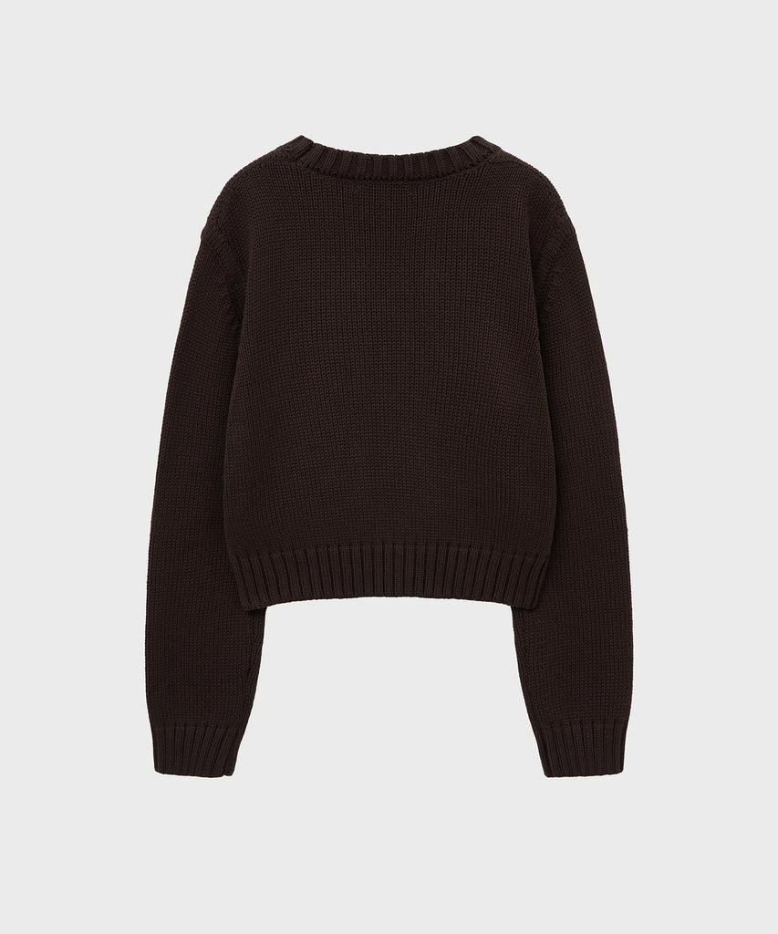 NOIRER FOR WOMAN Heavy Cotton Crop Knit (Brown)