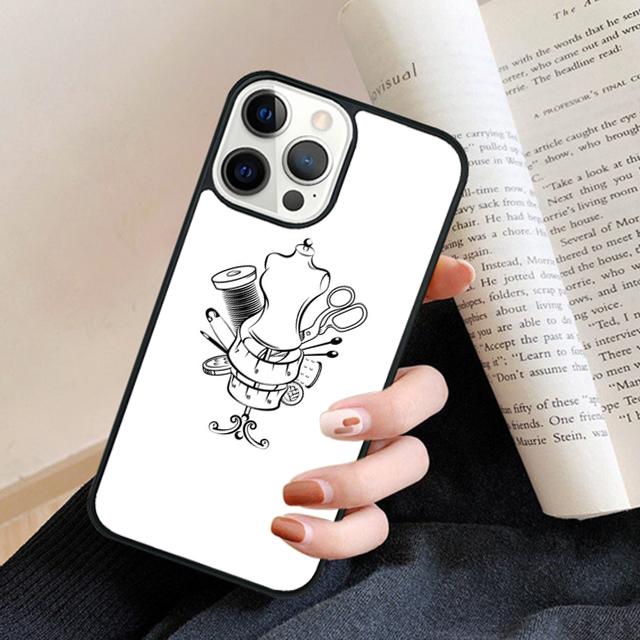 Sewing Machine Pattern Phone Case Back Cover for iPhone 17 Air 16 15 14 13 11 12 Pro Max Plus Fundas Coque