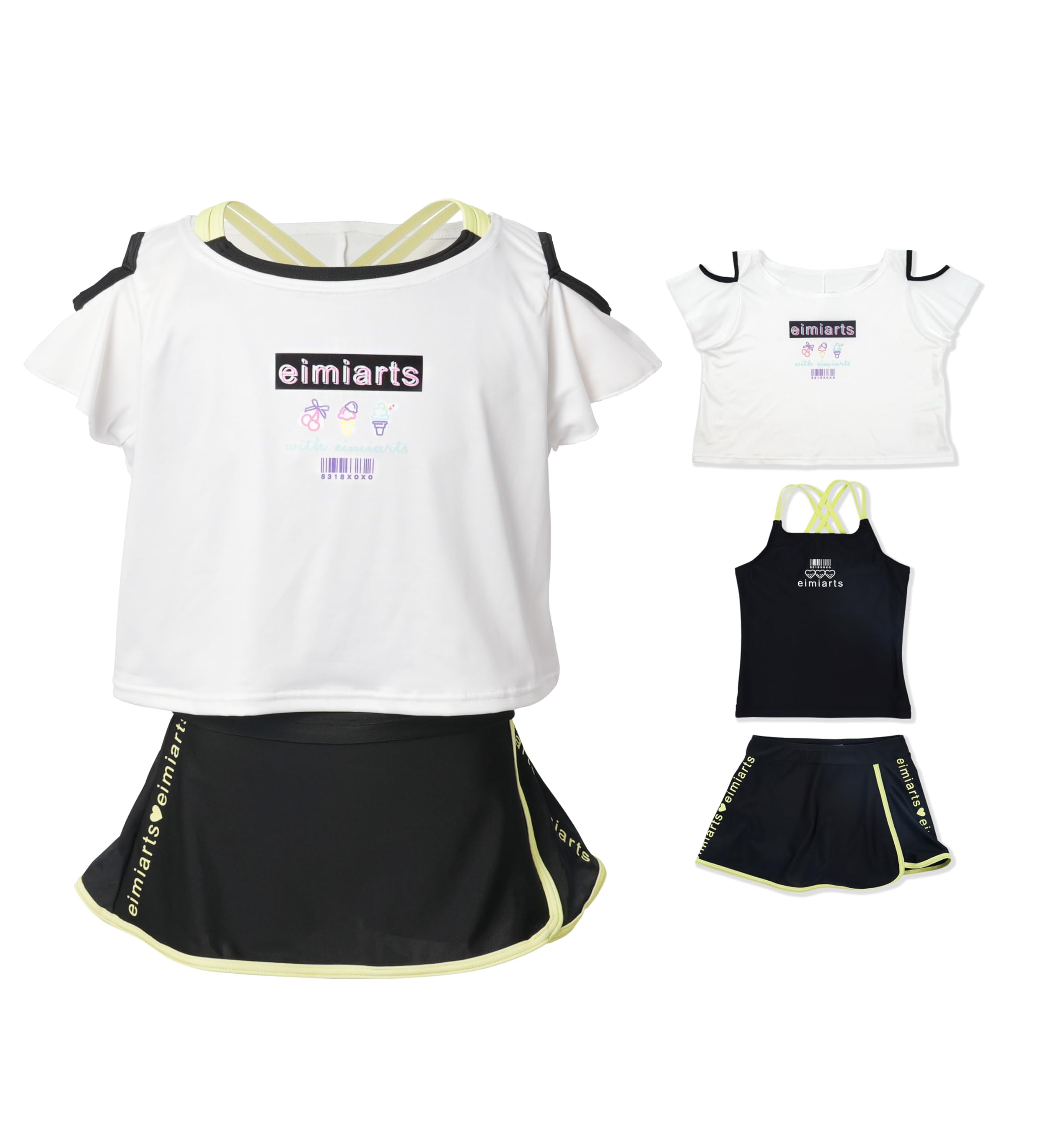 

Swimsuit for Tankini WH [Arisana] Kids, Girls, Kids, Juniors, Cover-up, Children s Swimwear, 3-Piece Set, 04.White, 12ao02, 140cm,