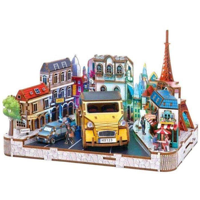 Book Nook - Bausatz DIY 3D-Modell Bücherregal-Einsatz - Pariser Landschaft Nookland - 25 x 21 x 25 cm