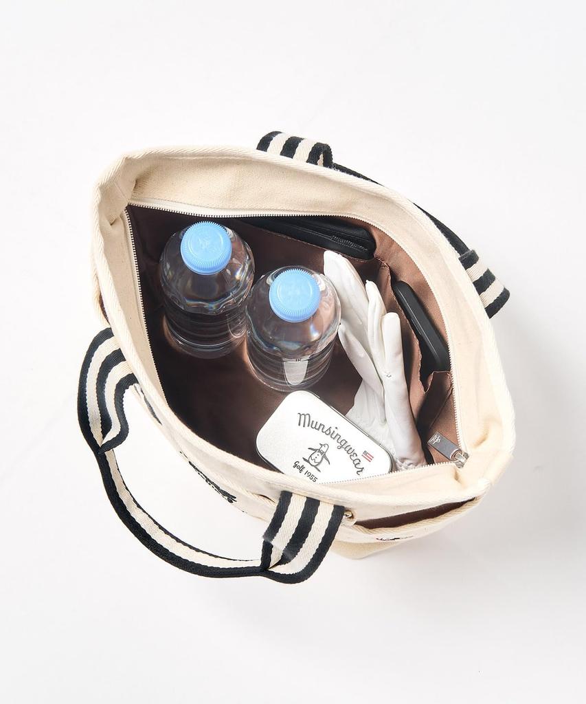 [Munsingwear] Cart Bag with D-ring, Flying Pattern, Embroidery, Penguin, Everyday Use, Stylish, Round, Golf, MG5STT44L, Women's, WH00 (White)