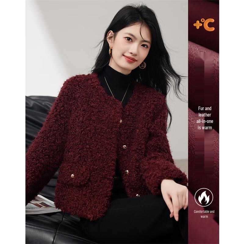 

Xinfeiyu Women s Faux Lamb Wool Integrated Coat XL