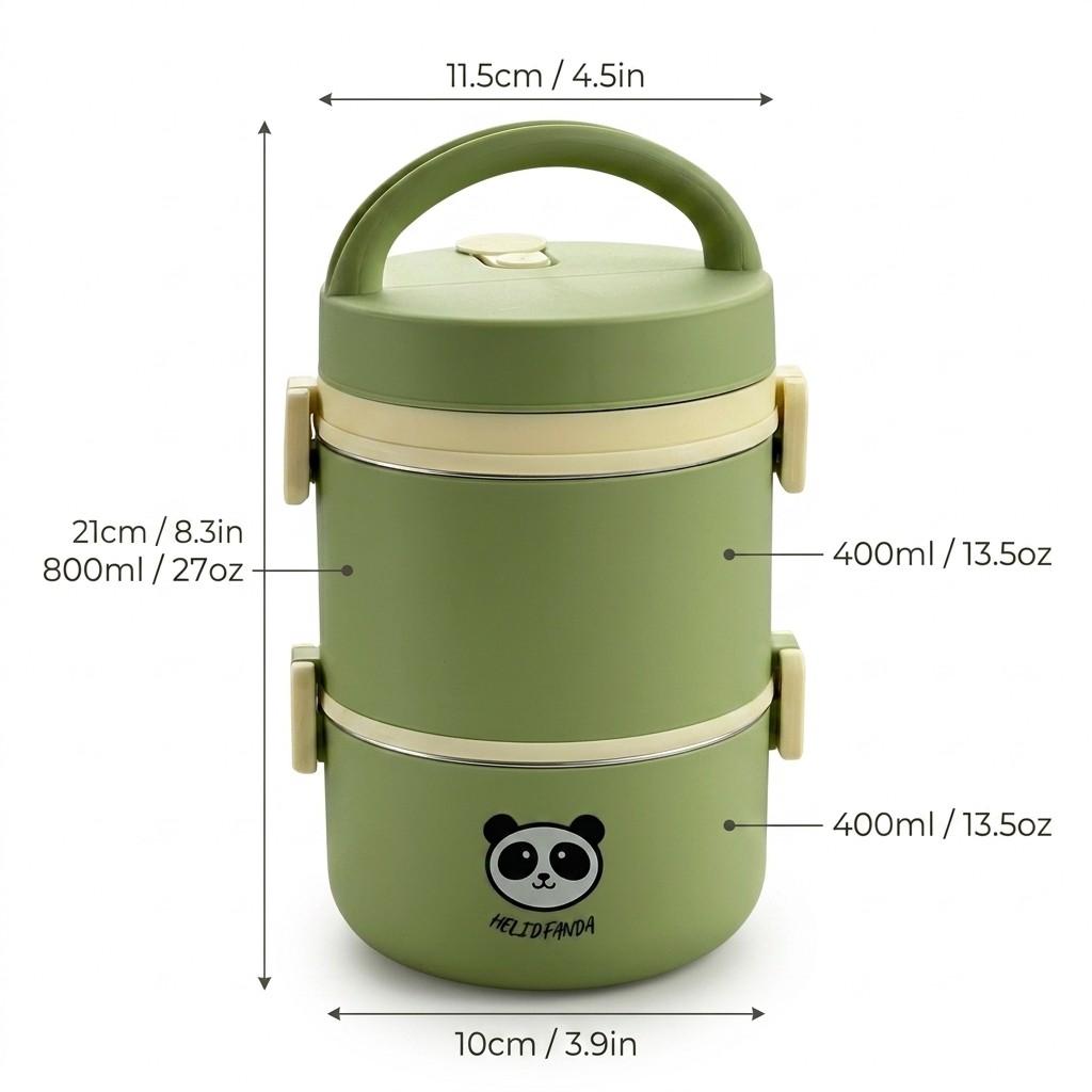 Microwave Safe 304 Stainless Steel Bento Box Thermal Lunch Box Portable Leakproof Insulated Kids Food Container Stackable