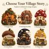 Whimsical Village Creative 3D Fabric Poke Art DIY Kit Mushroom Cottage Village Hand‑Poking Craft Making Set For Adults Beginners