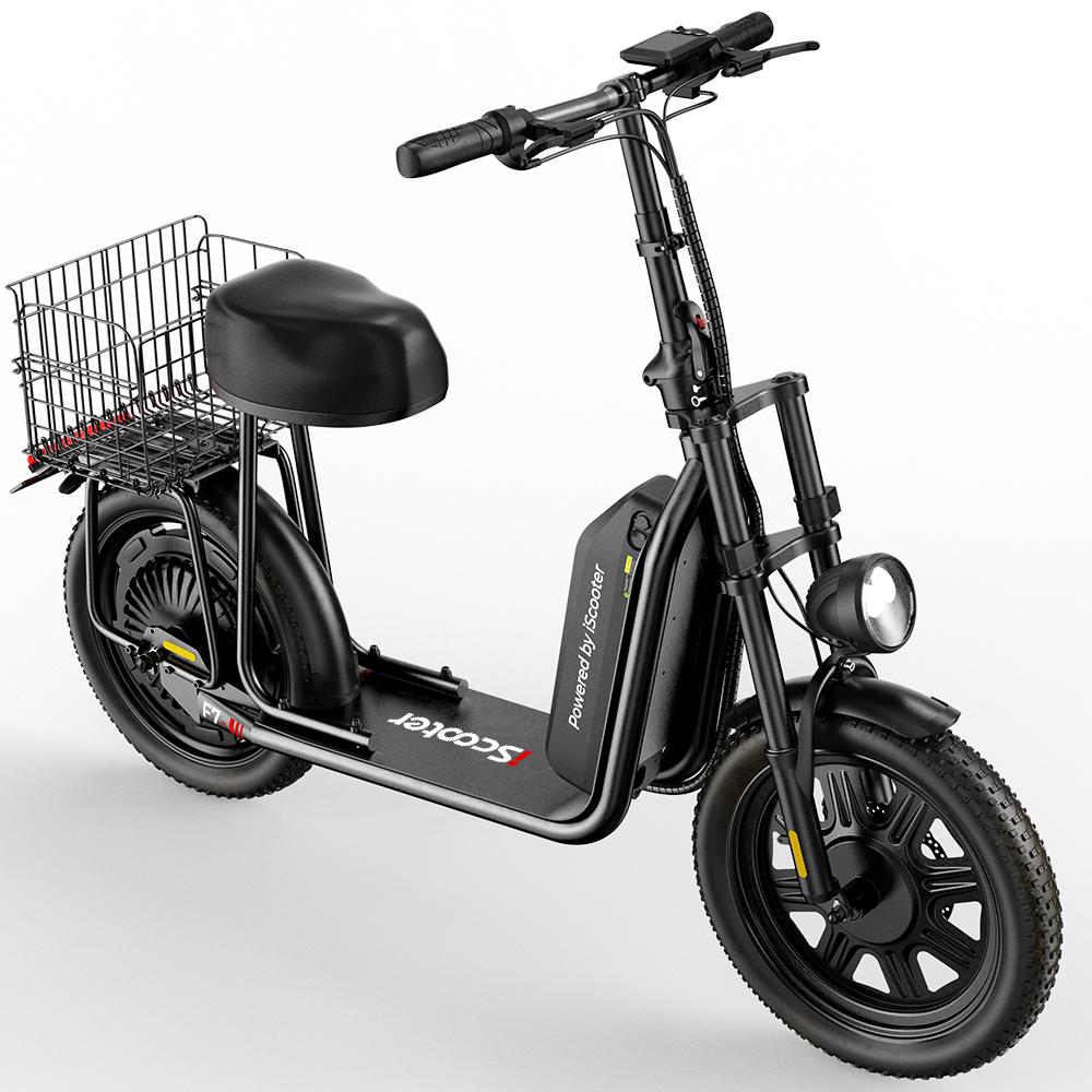 iScooter F7 1000W Motor Elektroroller 48V10.4Ah Akku 16 Zoll aufblasbare Schneereifen City Pendler E-Scooter Mit Gepäckträger