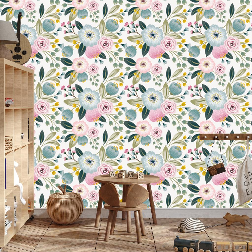 Colorful Spring Flowers Wallpaper for Living Room and Bedroom 50x1000