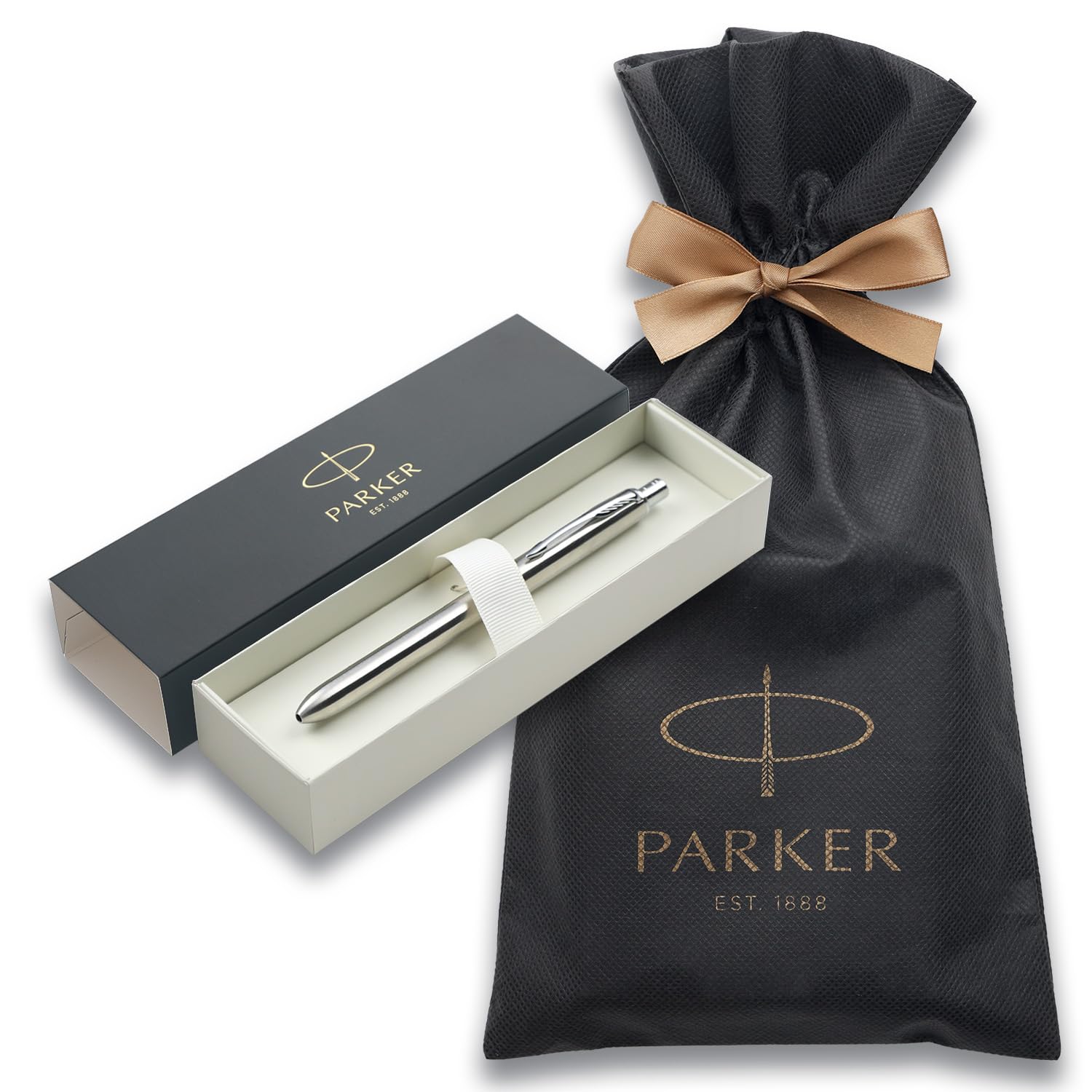 PARKER Sonnet Original Stainless Steel CT Pen with Ballpoint Pen Red and and Mechanical Includes a branded gift bag and gift Officially Product